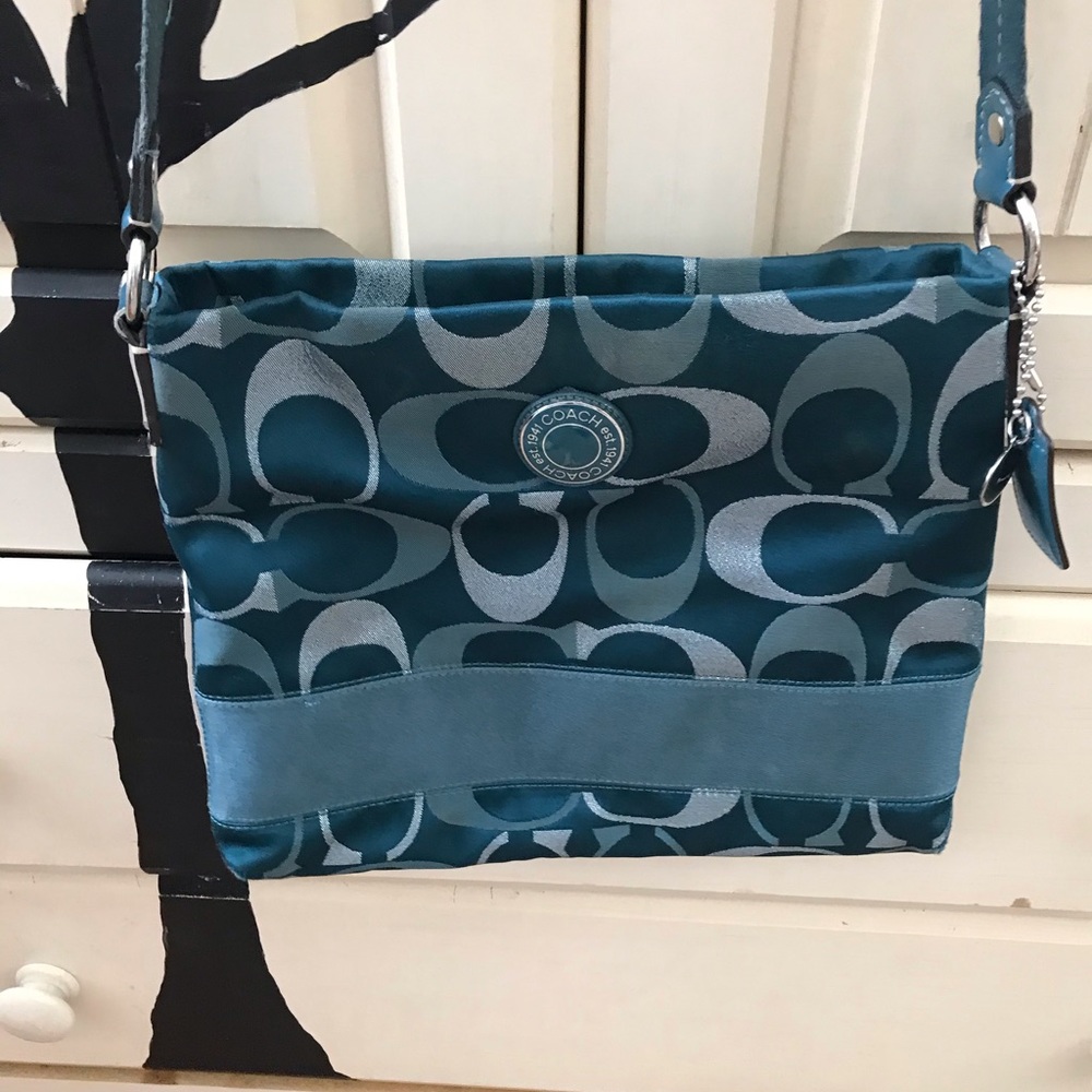 Teal coach crossbody